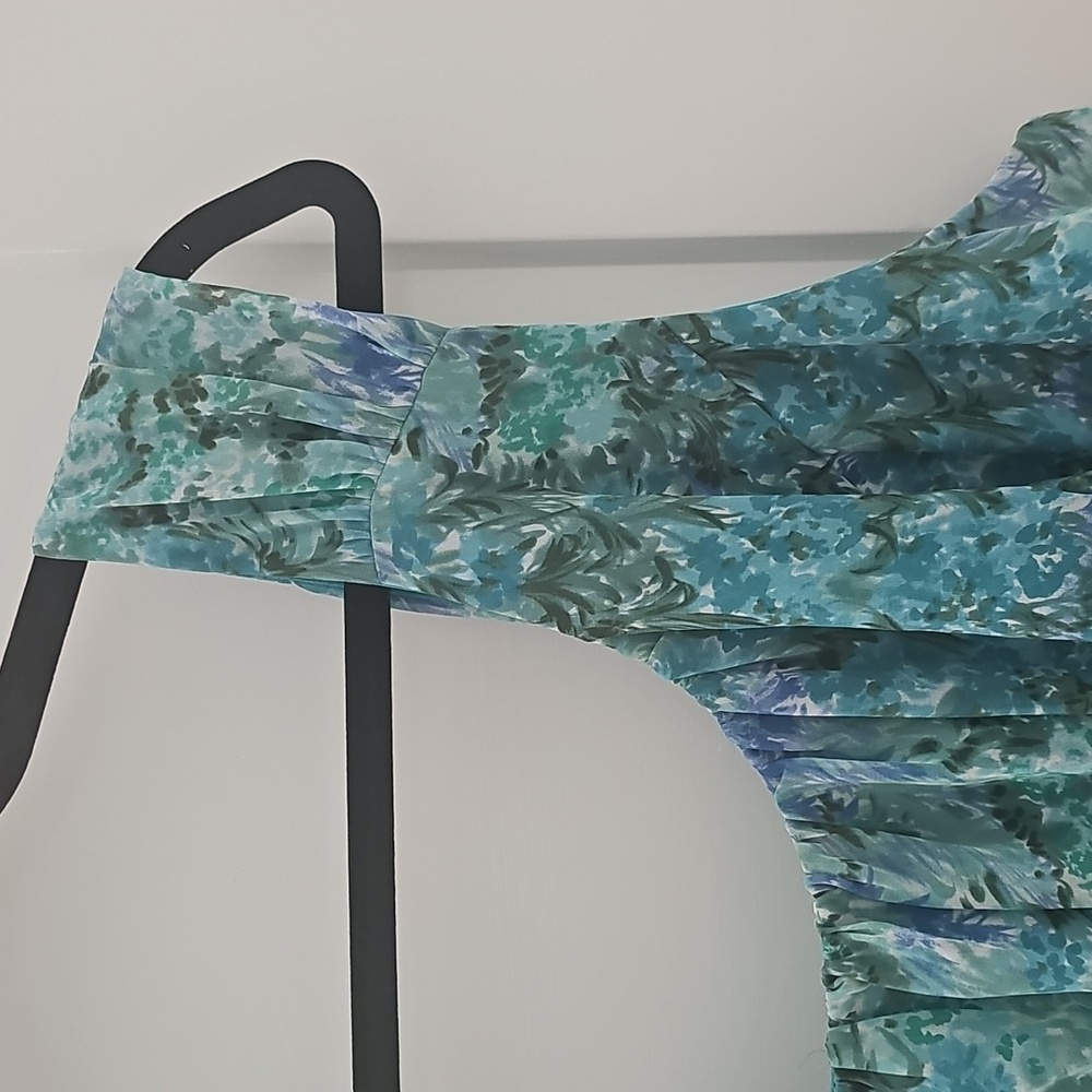 Dress Barn Blue Floral Watercolor Dress Size 22 - Picture 6 of 13